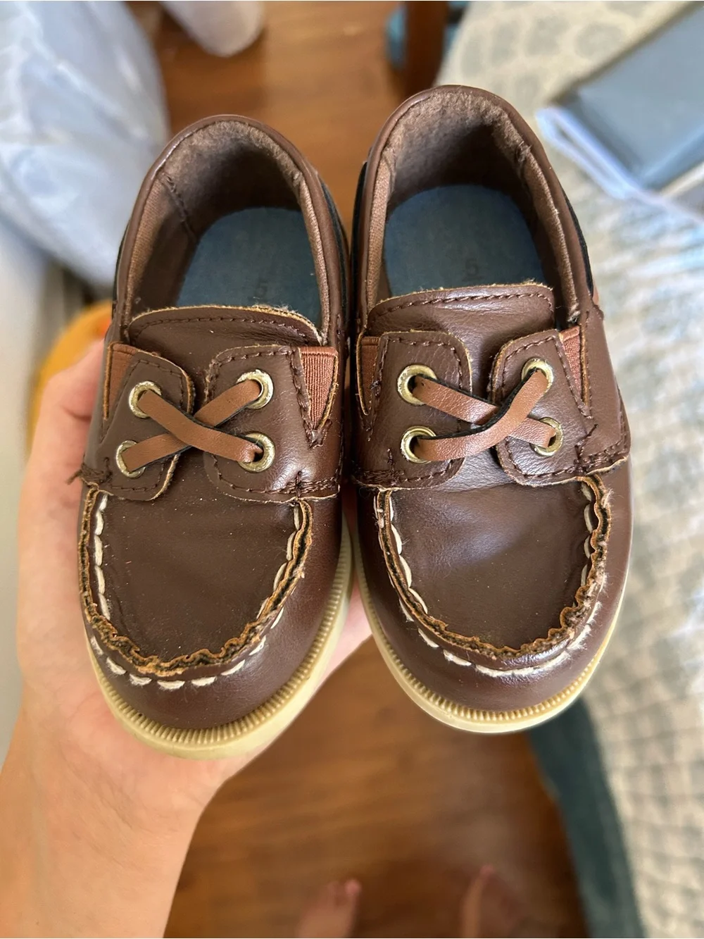 Toddler Boy Brown Leather Boat Shoes - Classic Slip-On Style Dressy Carters Fall
